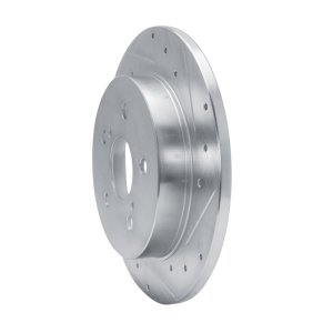 Lexus ES250 Brake Rotor (1) - Rear Right - R1 Concepts - Drilled & Slotted - Silver - `15-`25